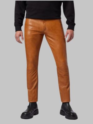 Brown Skinny Leather Pants
