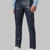 Blue Leather skinny pants