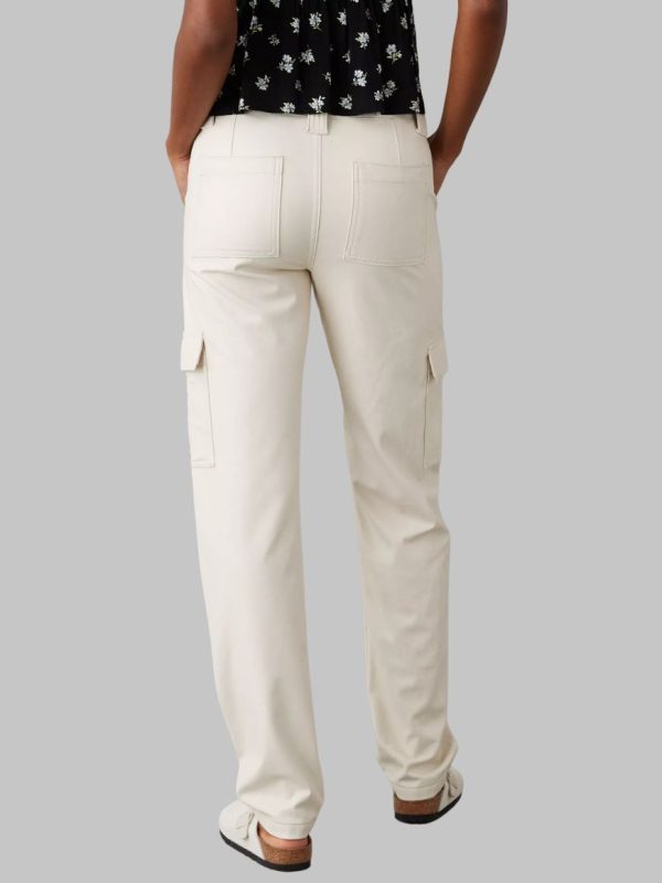 White Leather Cargo Pants
