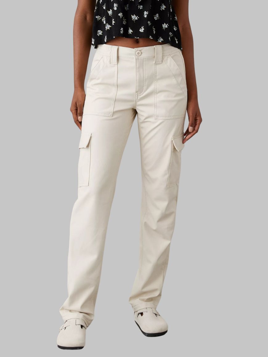Downtown Drifter White Leather Cargo Pants
