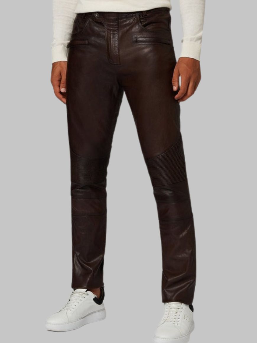 Thunder Ride Mens Leather Motorcycle Pants