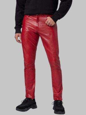 Red Skinny Leather Pants