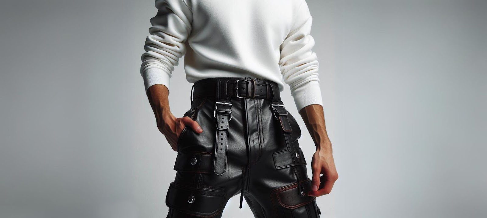 Leather Cargo Pants Mens