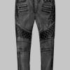 Charcoal Leather Motorcycle Pants Mens
