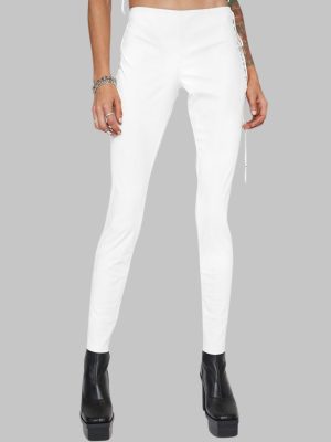 Ladies Leather Pants With Lace Up Sides