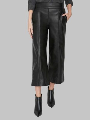 Black Cropped Leather Pants.