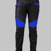 Sexy Blue & Black Mens Moto Pants